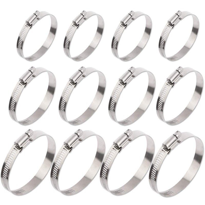 ISPINNER مجموعة مشابك خرطوم قابلة للتعديل من الفولاذ المقاوم للصدأ 304 ISPINNER 12 قطعة نطاق 27-102 مم - Image 1